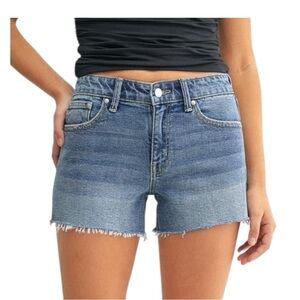 JBD MID RISE CUT OFF SHORTS MEDIUM DENIM JULIA